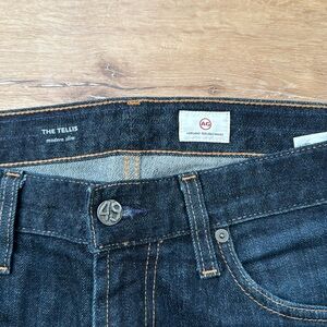 AG dark denim jeans. Style named The Tellis. A modern slim fit. Men’s 32 waist